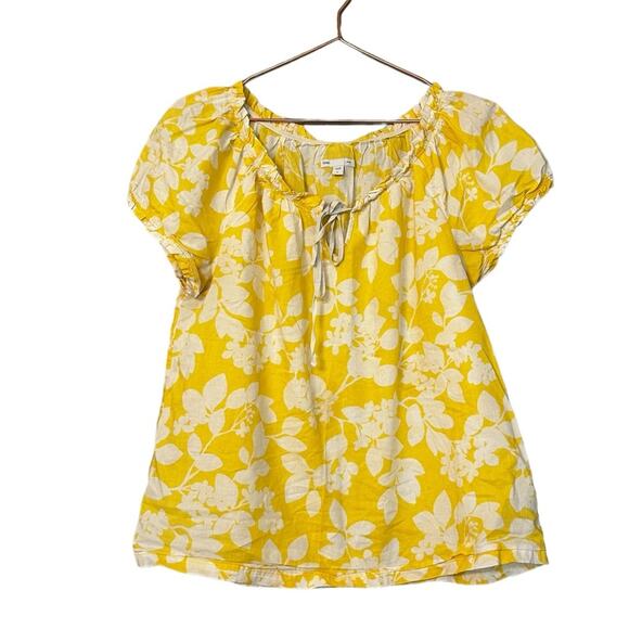Gap Factory Yellow Floral Plus Top - Size Medium - Picture 1 of 6